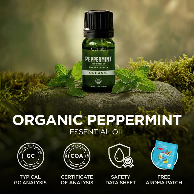 Organic Peppermint Essential Oil 0.34 Fl Oz