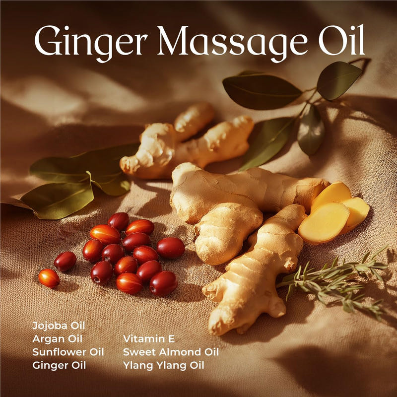 Ginger Massage Oil with Massage Roller Ball 8.45 Fl Oz