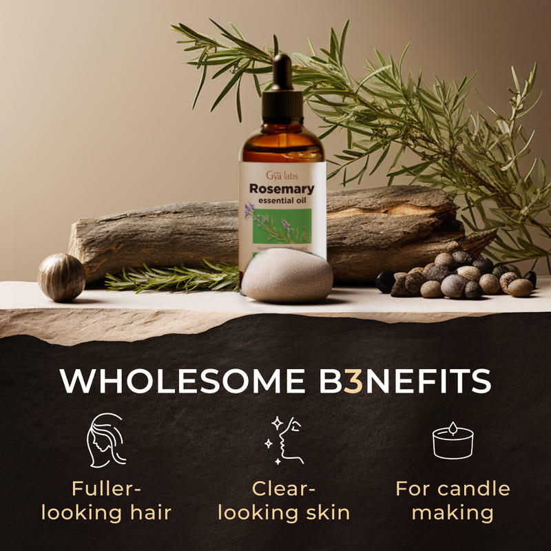 Rosemary Essential Oil with Aromatherapy Stone 4 Fl Oz