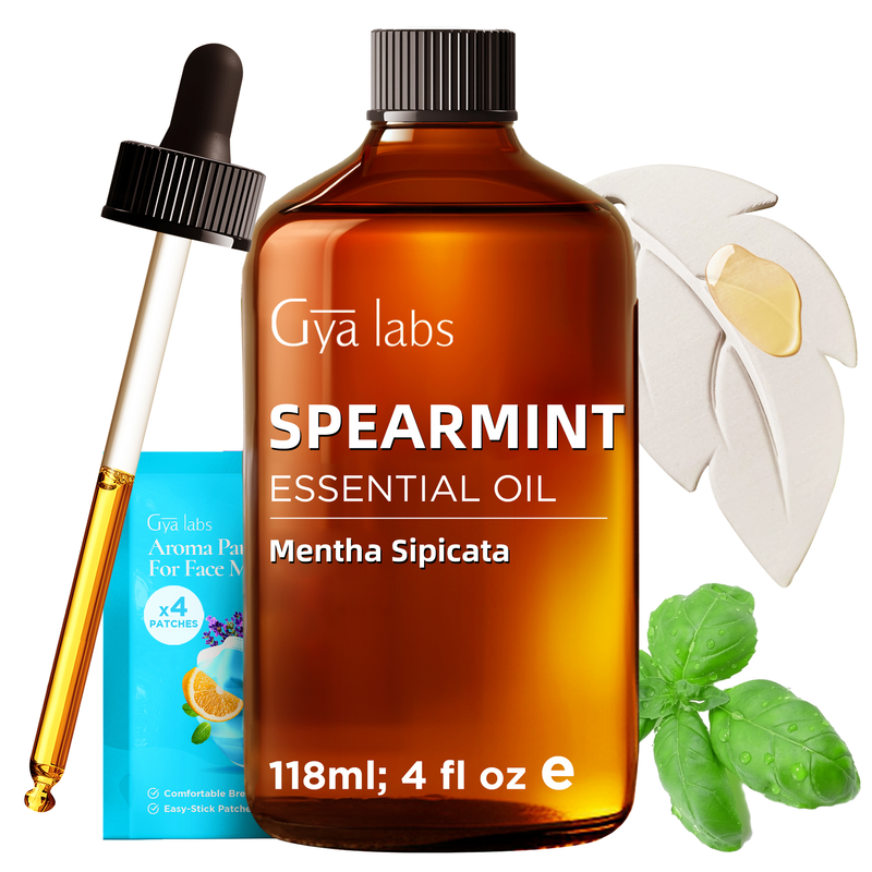 Spearmint Essential Oil with Aromatherapy Stone 4 Fl Oz