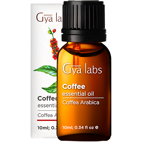 coffee essential oil sealed bottle with black cap outside white box