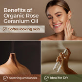 Organic Rose Geranium Essential Oil 0.34 Fl Oz