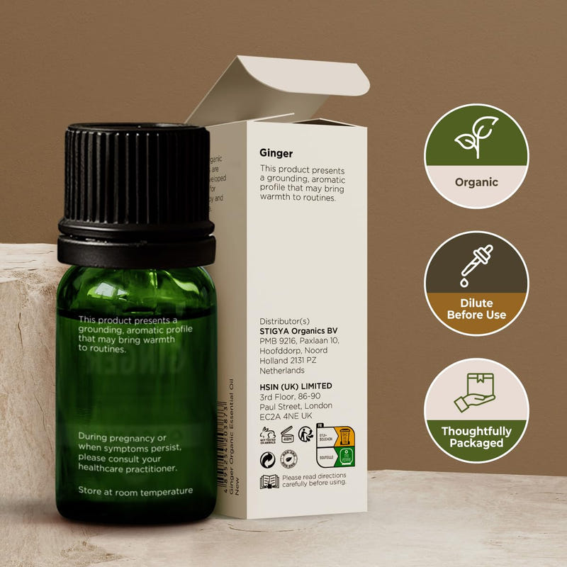 Organic Ginger Essential Oil 0.34 Fl Oz