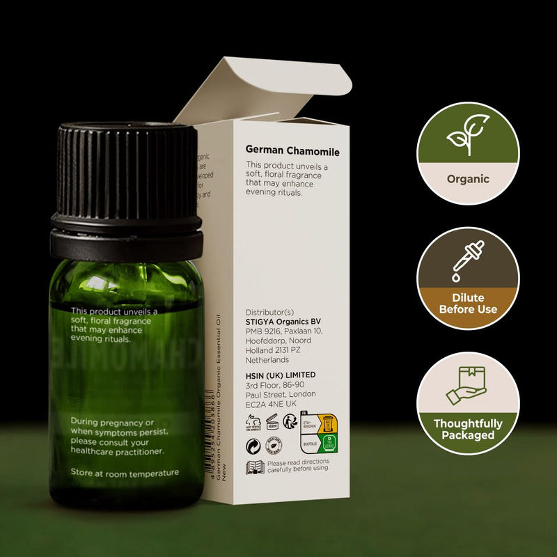 Organic German Chamomile Essential Oil 0.34 Fl Oz