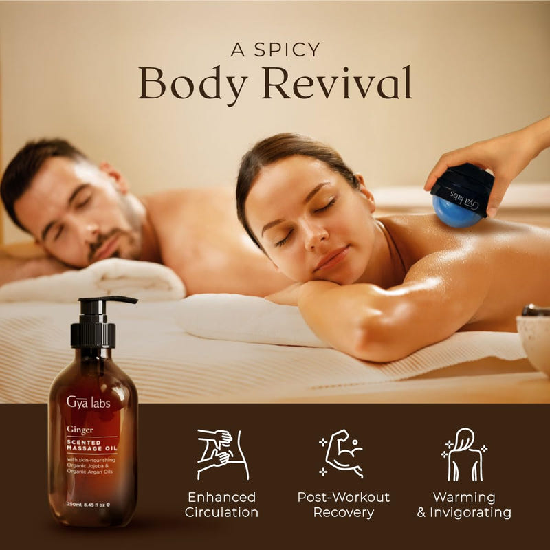 Ginger Massage Oil with Massage Roller Ball 8.45 Fl Oz