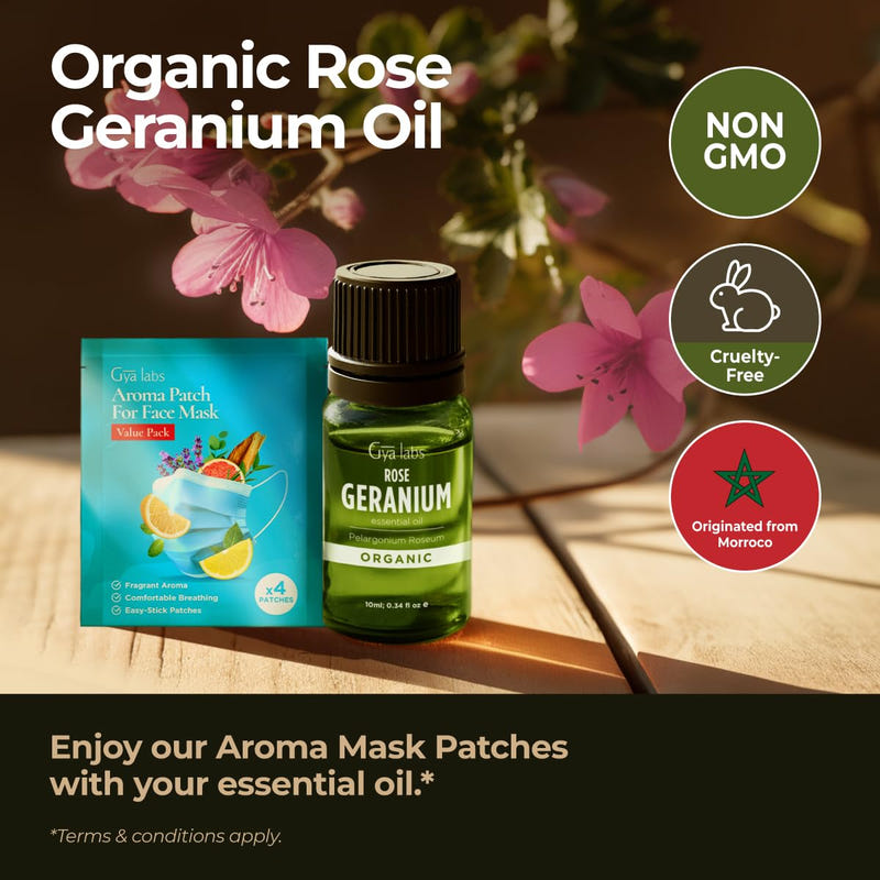 Organic Rose Geranium Essential Oil 0.34 Fl Oz