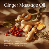 Ginger Massage Oil with Massage Roller Ball 8.45 Fl Oz