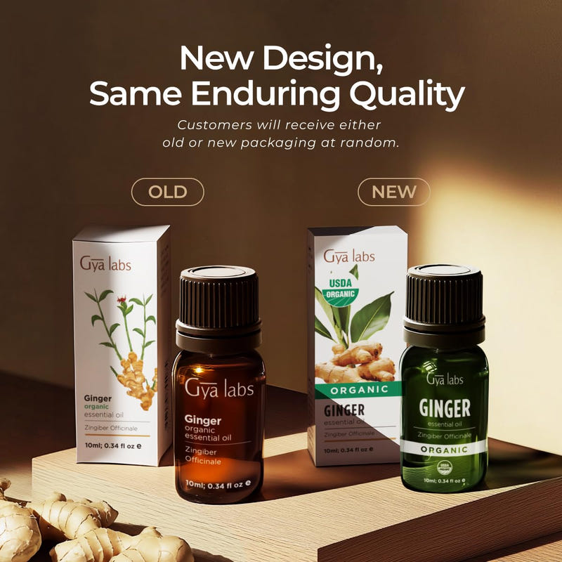 Organic Ginger Essential Oil 0.34 Fl Oz