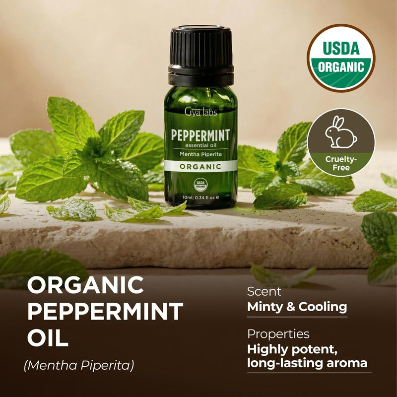 Organic Peppermint Essential Oil 0.34 Fl Oz