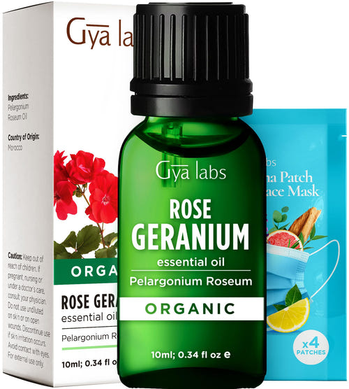 Organic Rose Geranium Essential Oil 0.34 Fl Oz