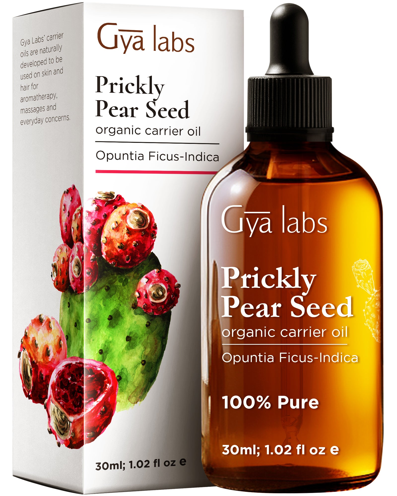 Gya Labs USDA Organic Prickly Pear Seed Oil (1 fl oz) for Dry Skin