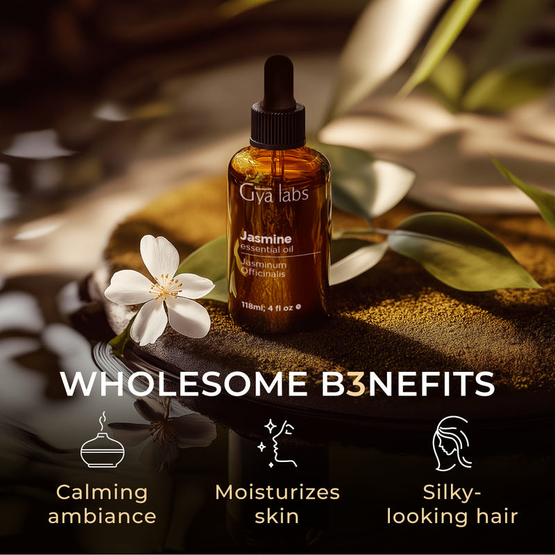 Jasmine Essential Oil with Aromatherapy Stone 4 Fl Oz