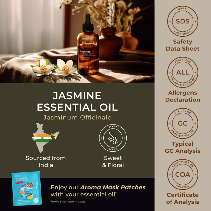 Jasmine Essential Oil with Aromatherapy Stone 4 Fl Oz