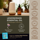 Lemongrass Essential Oil with Aromatherapy Stone 4 Fl Oz