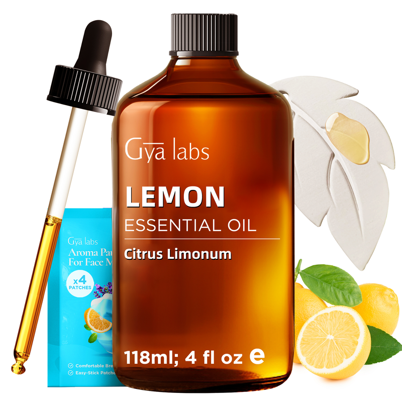 Lemon Essential Oil with Aromatherapy Stone 4 Fl Oz