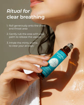Hand holding a bottle of 'Everyday Health' product with text on clear breathing ritual.