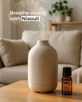 Diffuser and bottle of Niaouli essential oil 