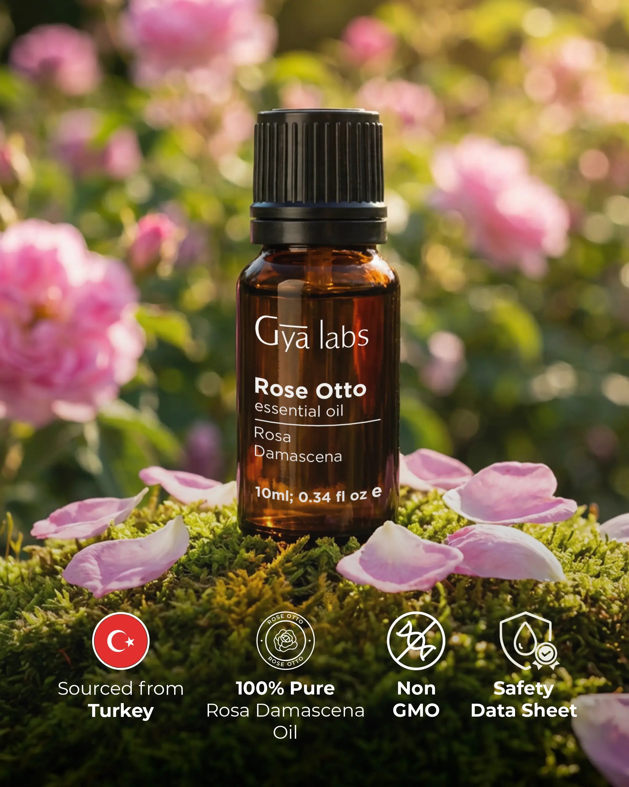 GAIA　ガイア　ローズオットー3ML Rose Otto Essential Oil – Bulgarian Rose Otto Oil – Gya Labs