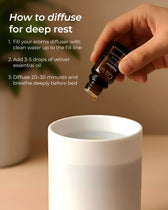 vetiver essential oil with diffuser