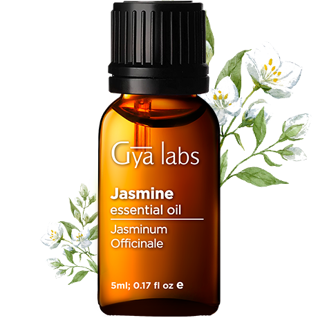 jasmine plant with jasmine oil bottle