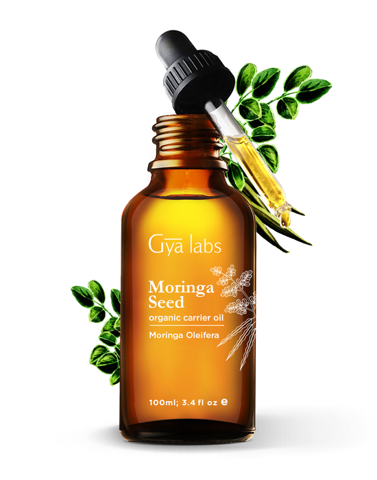 organic moringa carrier seed oil from that dropper filled half outside the bottle
