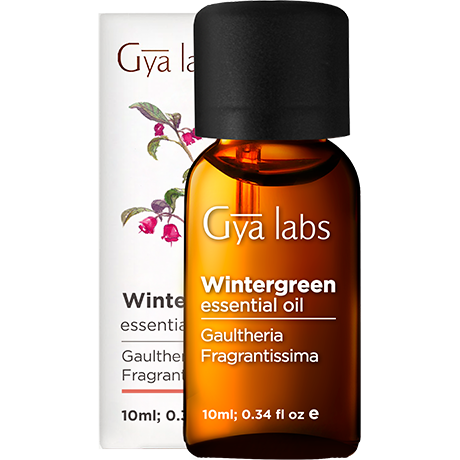 wintergreen essential oil sealed bottle with black cap outside white box